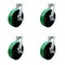 Service Caster 12'' Heavy Duty Green Poly on Cast Iron Caster Set 4 Brakes 2 Swivel Locks, 4PK CRAN-KP92S1230-PUR-GB-SLB-BSL2SLB-2 - alternate 1